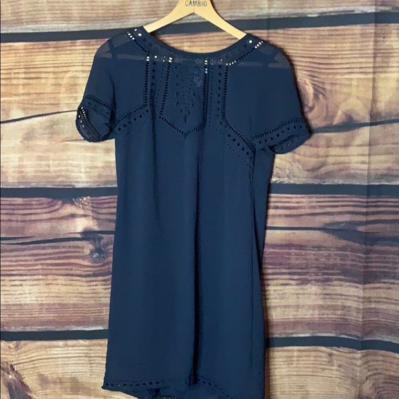 h and m navy blue dress